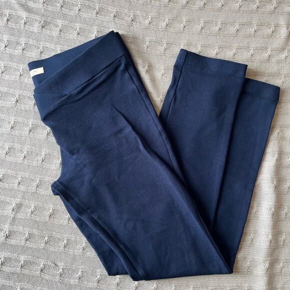 Active USA Women’s Navy Blue Ponte Leggings Sz L​ - Picture 2 of 8
